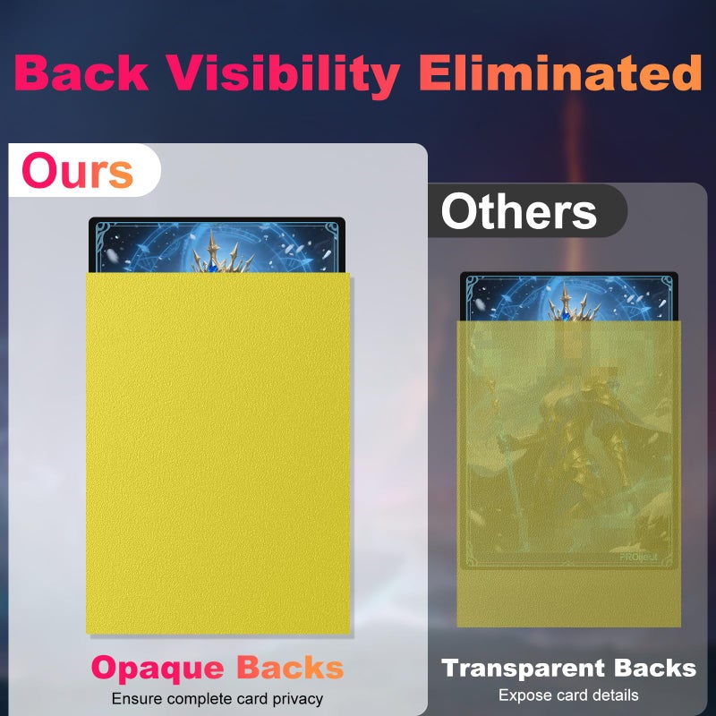 Proijeut 200 Pack Card Sleeves, Matte Dual Trading Card Sleeves with Opaque Back & Smooth Shuffle, Tear Resistant Card Protectors for MTG, TCG and Game Cards (Lightning Yellow) - Image 3