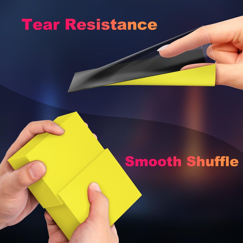 Proijeut 200 Pack Card Sleeves, Matte Dual Trading Card Sleeves with Opaque Back & Smooth Shuffle, Tear Resistant Card Protectors for MTG, TCG and Game Cards (Lightning Yellow) - Image 5