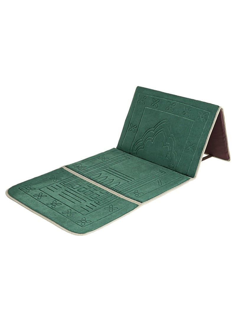 Prayer Rug with Back Support,Foldable Meditation Floor Chair Carrying Pocket  Army Green  - Image 3