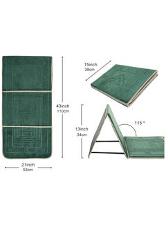 Generic Prayer Rug with Back Support,Foldable Meditation Floor Chair Carrying Pocket  Army Green  - Image 4