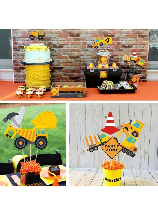 Faisichocalato 16Pcs Construction Party Centerpiece Dump Truck Car Table Topper Decoration Zone Birthday Party Supplies - Image 3