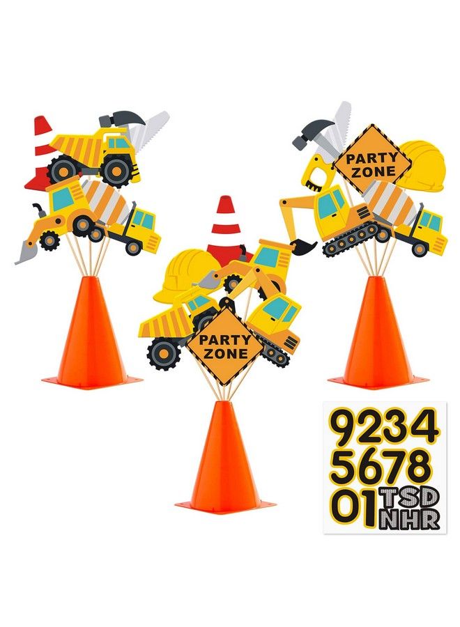 Faisichocalato 16Pcs Construction Party Centerpiece Dump Truck Car Table Topper Decoration Zone Birthday Party Supplies - Image 1