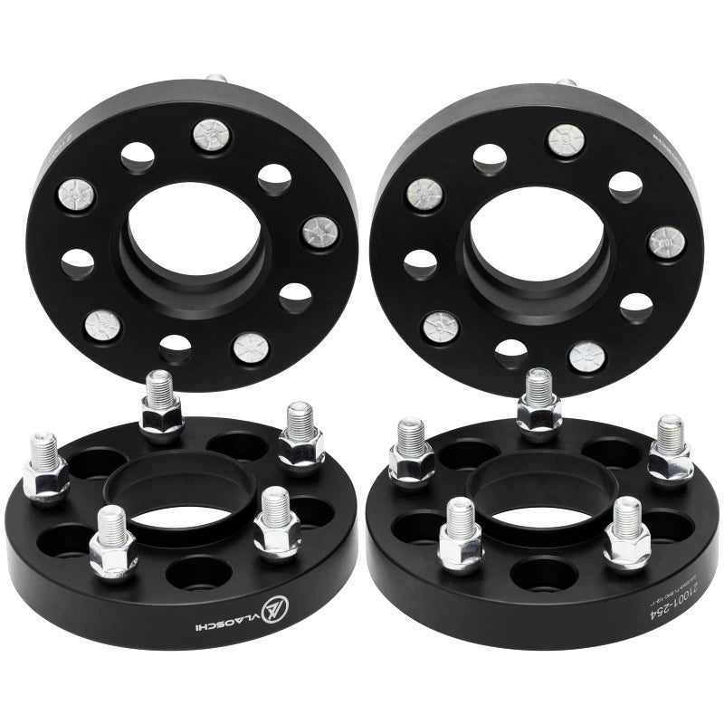 VLAOSCHI Black Forged 5x110 Hubcentric Wheel Spacers 1 Inch with 12x15 Studs Compatible with Jeep ChEvy 5 Lug for 20152025 Renegade Cherokee KL 20172025 Compass MP Dart Malibu HHR Pack of 4