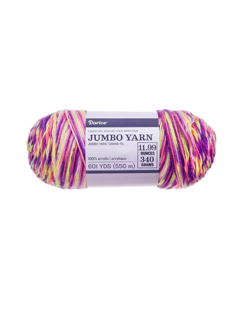 Darice Essentials Jumbo Acrylic Yarn Purple Fuchsia Ombre 11.99 Ounces  - Image 3