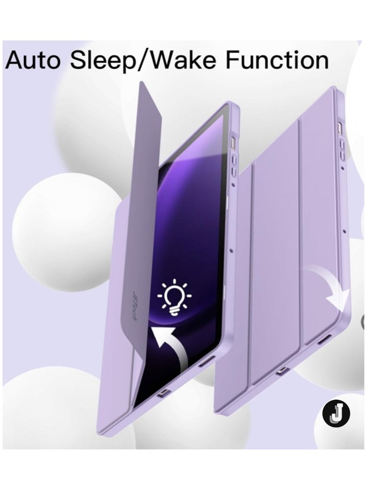 JAJEEK "2024 Case for Samsung Galaxy Tab S9 FE 10.9-Inch – Soft TPU Tri-Fold Stand Protective Cover with S Pen Holder, S Pen Charging Support, Auto Wake/Sleep (Light Purple)" - Image 5