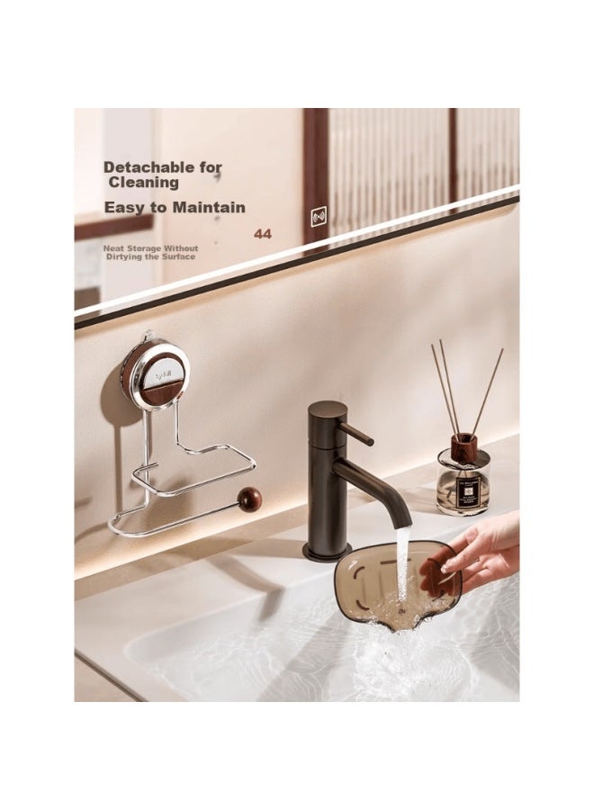 Bydoll Suction Cup Soap Box Wall-mounted No-drill Soap Holder Household Bathroom Drainage Soap Rack Double Model - Image 3