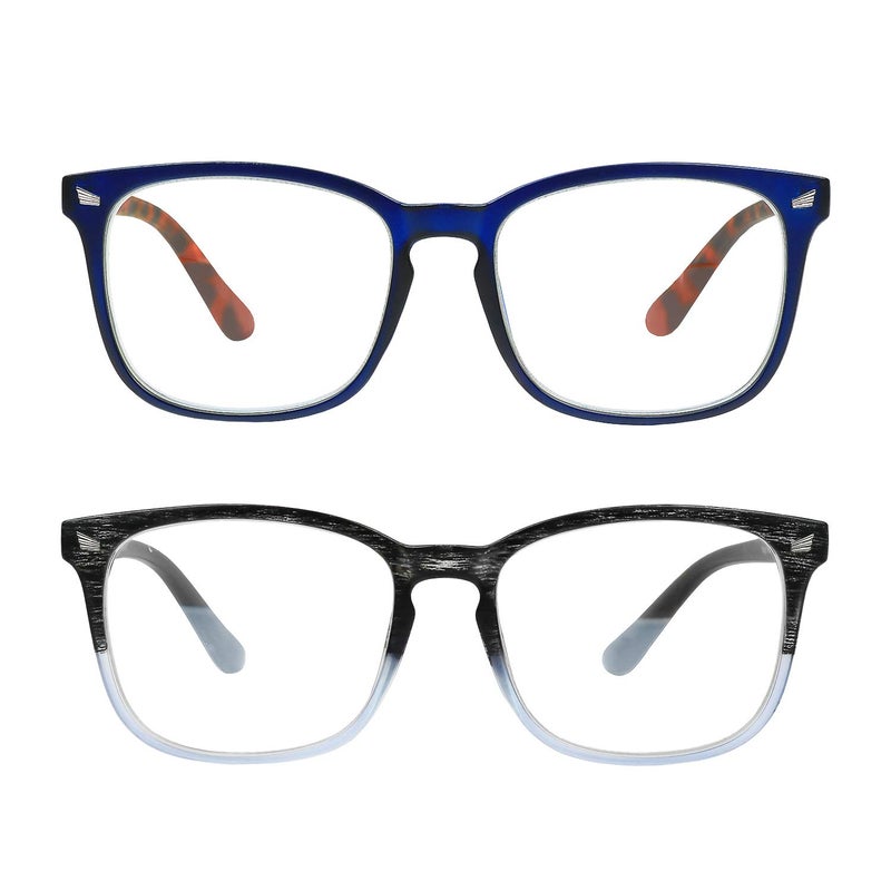 Yogo Vision Blue Light Blocking Computer Glasses Anti Glare Reduce Eyestrain Eyeglasses for Computers Screens for Men and Women 2 pack