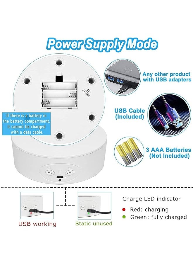 جويز حامل عرض دوار بمحرك، حامل عرض دوار كهربائي 360 درجة مع قابس USB وبطارية تعمل بوضعين، حامل دوار دوار لعروض منتجات التصوير الفوتوغرافي  - Image 5