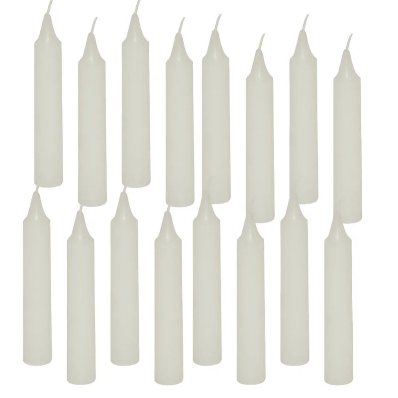 Mini White Unscented Taper Chime Candle For Celebrations- 64pcs
