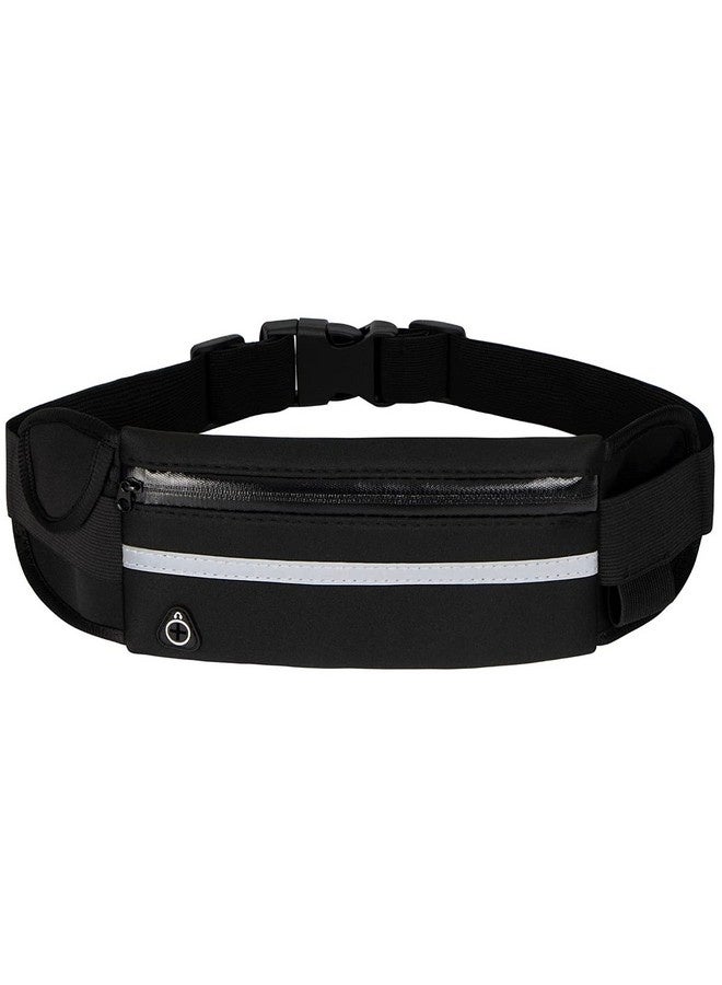 بيوينتي حزام الجري مع، حقائب خصر مقاومة للعرق مع، حقيبة خصر حزام الجري مع، قابلة للتعديل مع شرائط عاكسة، مع مقبس سماعة رأس، مثالية للجري والأنشطة الخارجية (أسود) - Image 1