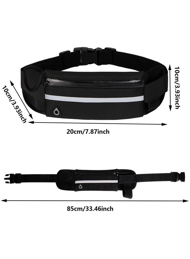 بيوينتي حزام الجري مع، حقائب خصر مقاومة للعرق مع، حقيبة خصر حزام الجري مع، قابلة للتعديل مع شرائط عاكسة، مع مقبس سماعة رأس، مثالية للجري والأنشطة الخارجية (أسود) - Image 2