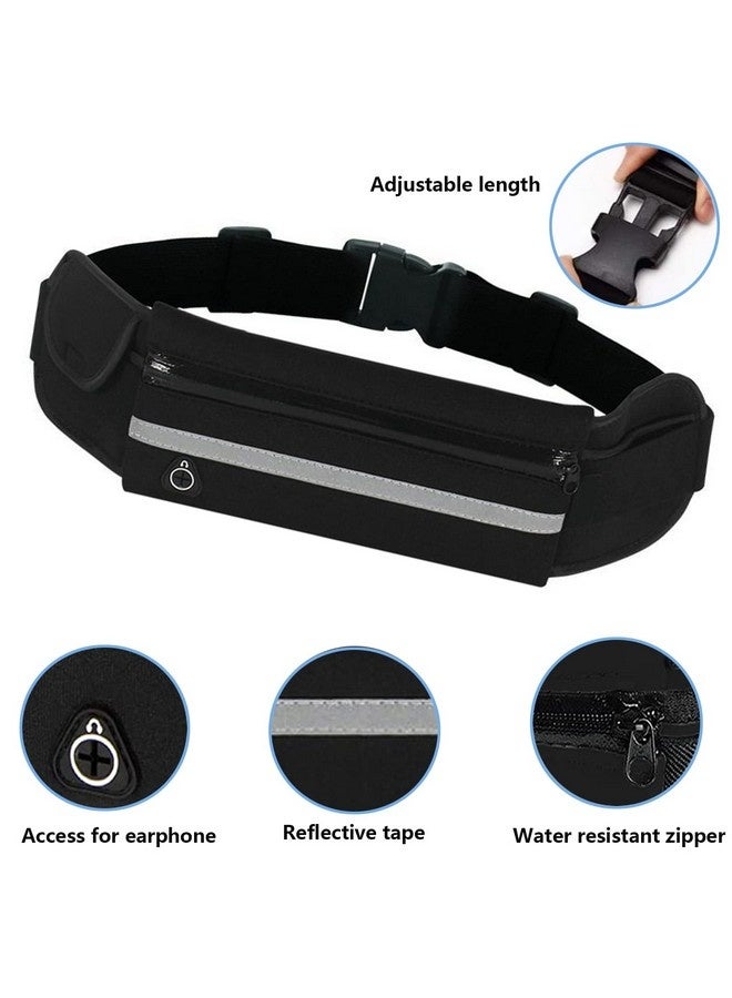 بيوينتي حزام الجري مع، حقائب خصر مقاومة للعرق مع، حقيبة خصر حزام الجري مع، قابلة للتعديل مع شرائط عاكسة، مع مقبس سماعة رأس، مثالية للجري والأنشطة الخارجية (أسود) - Image 4