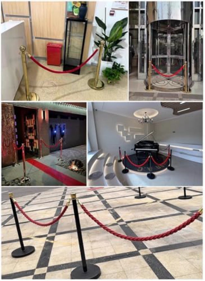 Premium Velvet Rope Barriers, Durable Crowd Control Solution for Events, Parties, and Venues,Velvet-Gold Hook-1.8m - Image 2