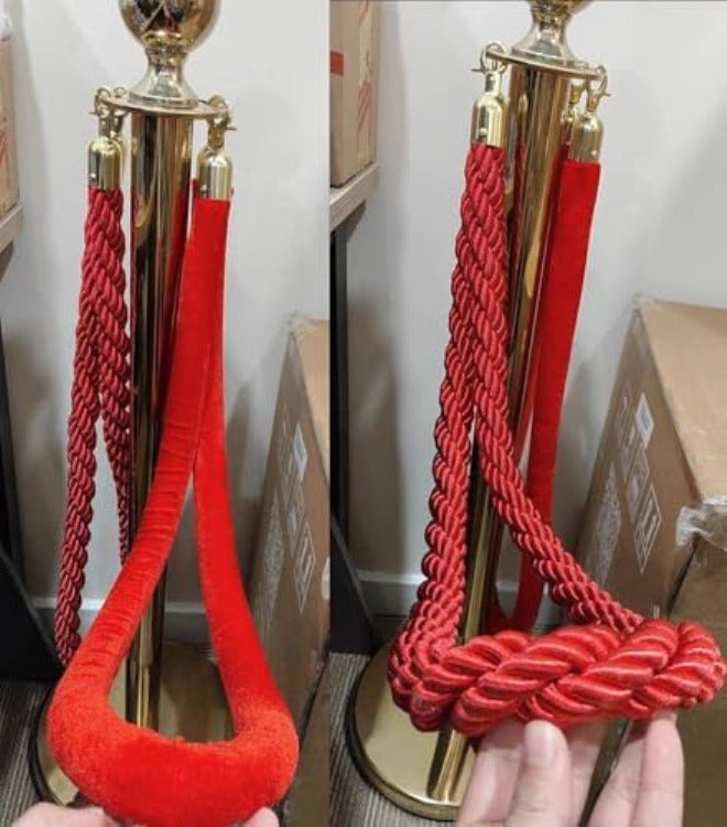 Premium Velvet Rope Barriers, Durable Crowd Control Solution for Events, Parties, and Venues,Velvet-Gold Hook-1.8m - Image 3