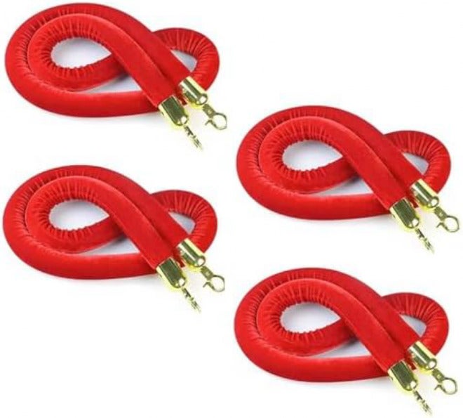 Premium Velvet Rope Barriers, Durable Crowd Control Solution for Events, Parties, and Venues,Velvet-Gold Hook-1.8m - Image 1