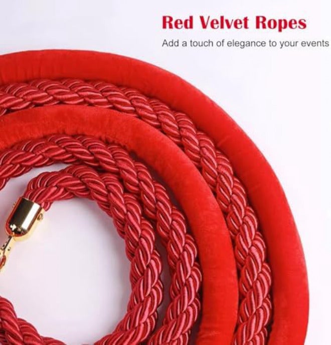 Premium Velvet Rope Barriers, Durable Crowd Control Solution for Events, Parties, and Venues,Velvet-Gold Hook-1.8m - Image 5