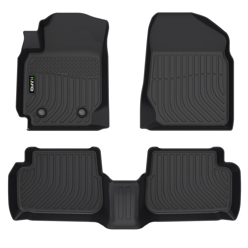 HAFIDI Floor Mats Custom for Toyota Corolla 2003-2008 (for Models Without Heating Vents Below The Front Row Seat) All Weather TPE Heavy Duty Non-Slip Automotive Floor Liners Accessories, Black - Image 1