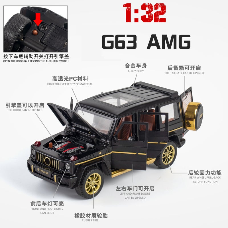 1:32 Daben G63 Alloy Car Model Off-Road Vehicle Artificial Kidsren'S Toy Scale Car Ornaments Temu Supply - Image 4