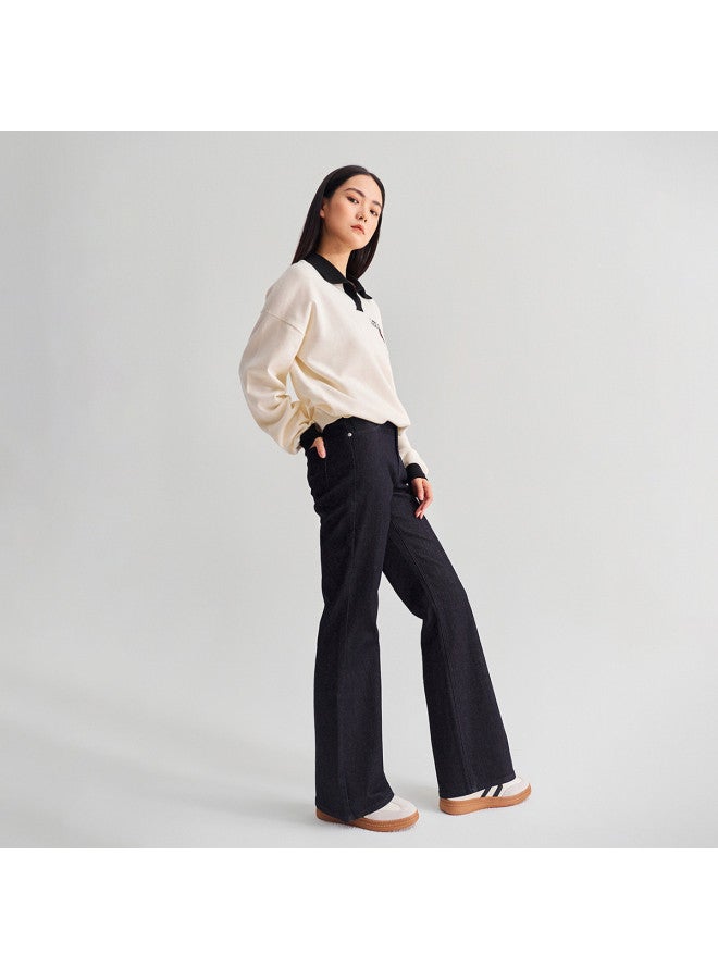 LEE 24 Early Spring 427 Standard High-Waist Flared Brushed Fade-Resistant Cold Wash Women'S Warm Fleece Lined Jeans Trendy - Image 4