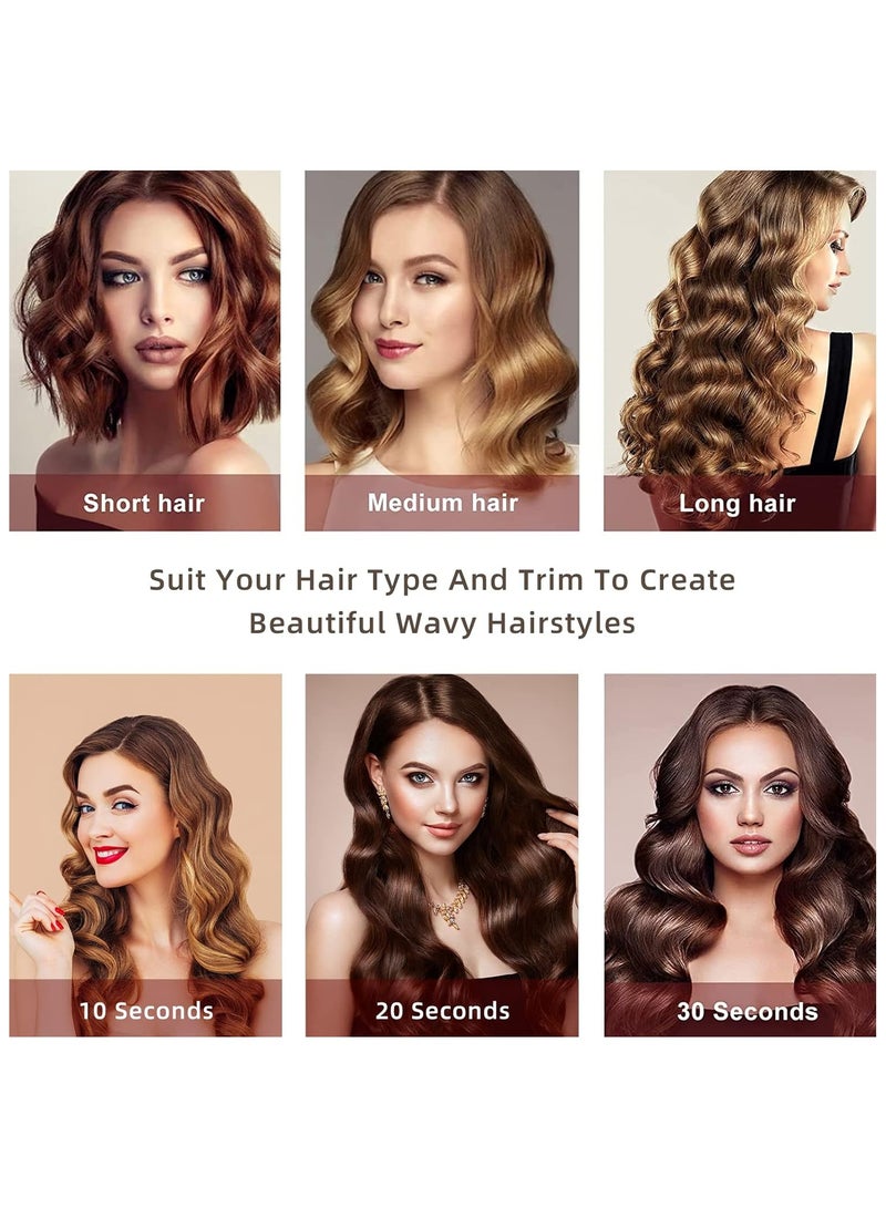 PANDA JOJO 3 Barrel Curling Iron Hair Crimper, Heat up Quickly Hair Waver, Tourmaline Ceramic Heating, Waver Iron Adjustable 25mm Hair for Long or Short, Last Wand for Women, Gold - Image 5