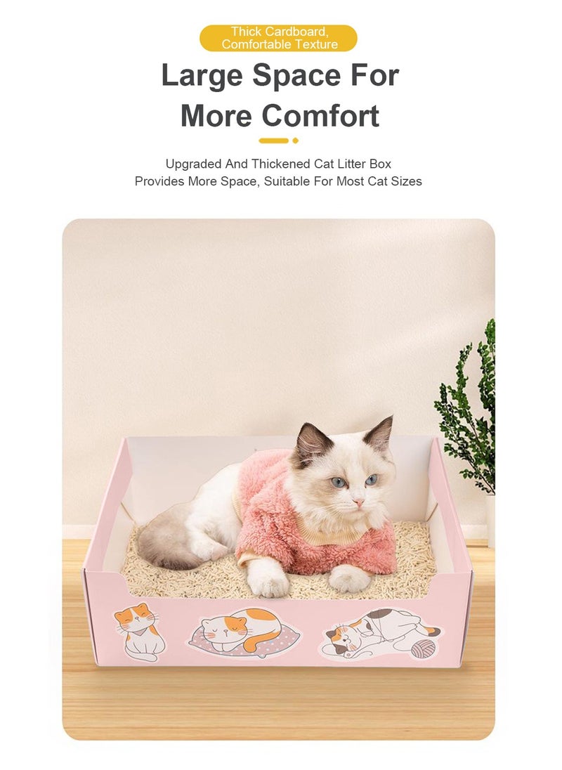 Kidle Disposable Portable Cat Litter Pan Traveling Folding Large Capacity Litter Pan Thickened Household Cat Products Foldable Cardboard Paper Kitty Tray Cat Litter Box Indoor Outdoor  - Image 5