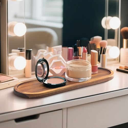 GinSent Wooden Decorative Trays 1PCS Farmhouse Wood Tray Bathroom Vanity Bathroom Counter Wood Trays Home Rustic Decor Trays, Bathroom Tray Countertop, Wooden Trays for Decor Vanity Trays - Image 3