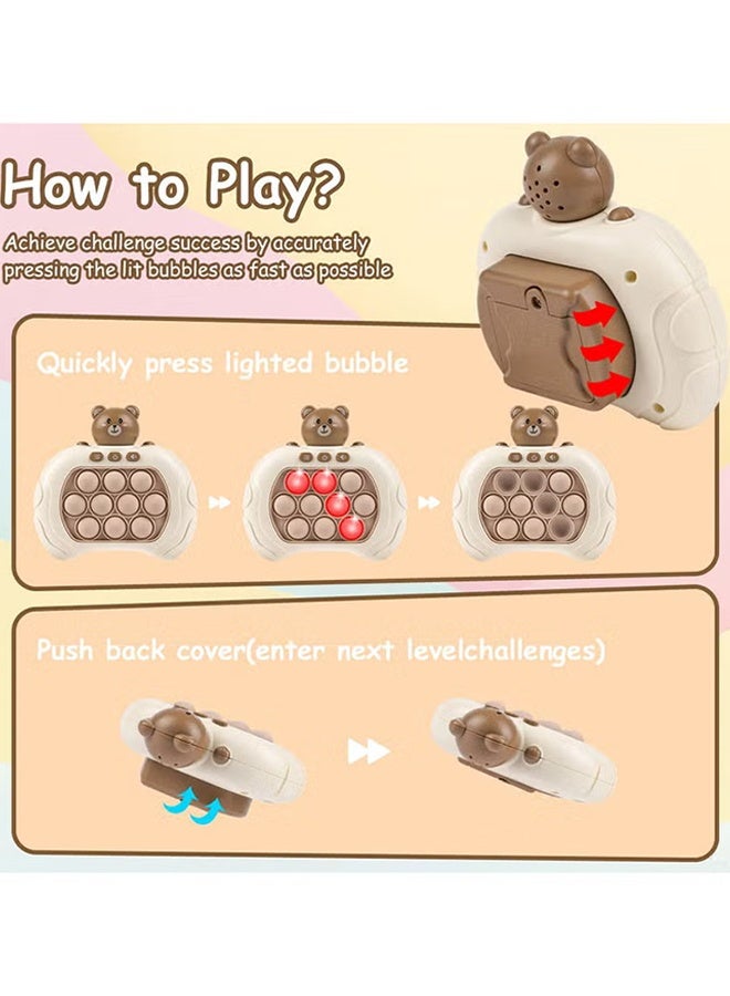 Jamal Quick Push Bubble Game For Kids & Adults, Mini-Handheld Fast Speed Pop Fidget Toy For Stress Relief (Bear) - Image 4