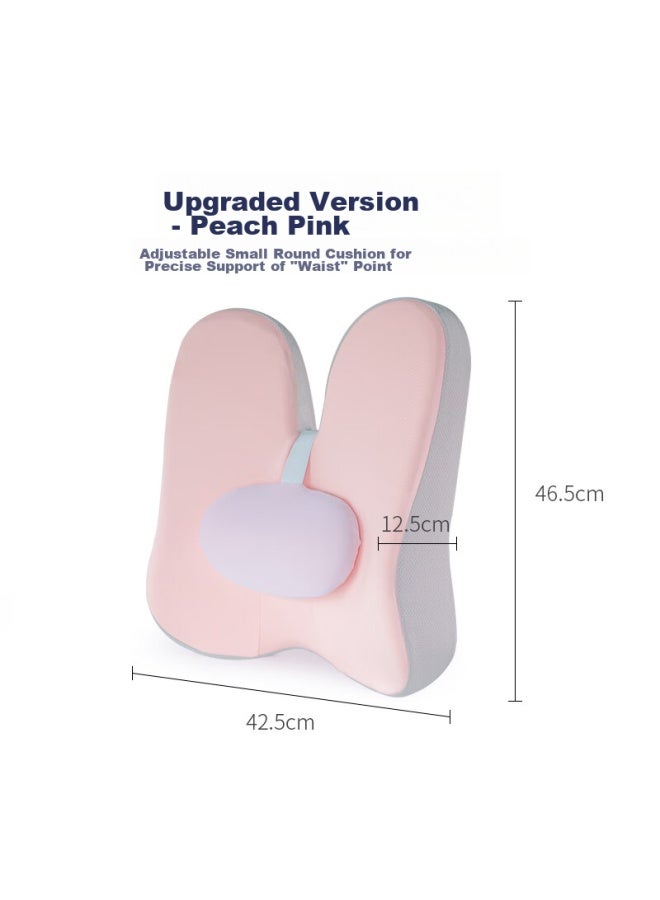 Jago Jiaoao Lumbar Support Cushion, Office Back Support, Memory Foam Lumbar Pad, Backrest Pad, Seat Cushion For Car, Ergonomic Lumbar Support, Pink - Image 5