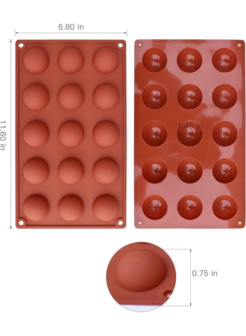 jaexest Small 15-Cavity Semi Sphere Silicone Mold, 3 Packs Baking Mold for Making Chocolate, Cake, Jell - Image 3