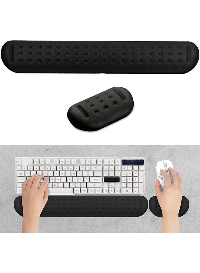Arabest Memory Foam Keyboard Wrist Rest Pad and Mouse Wrist Rest, Ergonomic Hand Palm Rest Support, Memory Foam Pads Gaming, Computer, PC, Laptop, Mac Typing and Wrist Pain Relief  - Image 1