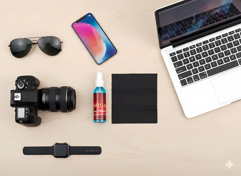 100ml Glasses and Screen Cleaner Remove Fingerprints, Grease and Dust, Increase Image Clarity and Quality, Perfect for Cameras, Mobile & Laptop + Microfiber Cleaning Wipe. - Image 4