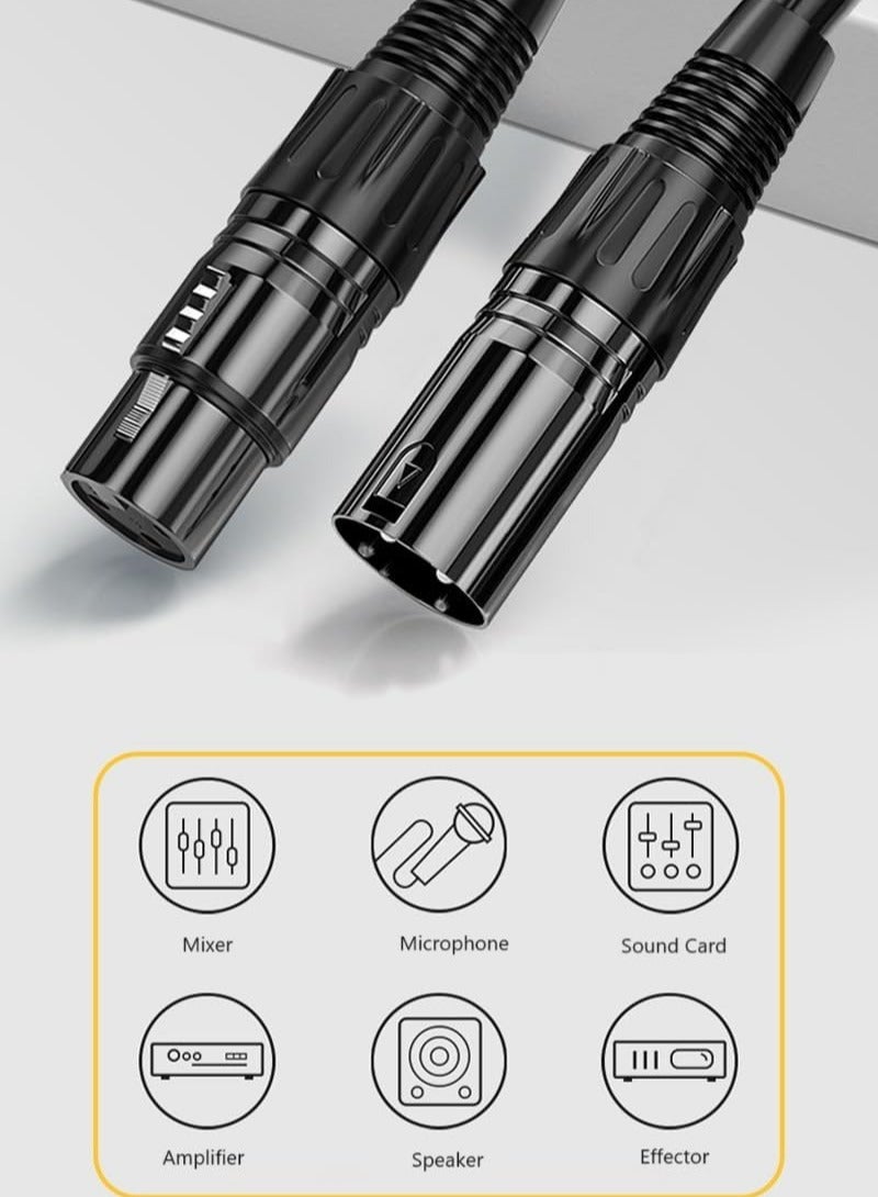 غنافوتو كابلات XLR، كابلات ميكروفون (10 أقدام 4N 4N OFC WIRE) من ذكر XLR إلى أنثى XLR كابلات ميكروفون متوازنة 3 سنون متوافق مع أنظمة مكبرات الصوت المسبقة والمزيد، غلاف 6 مم PVC، كابل XLR، 3 م - Image 4