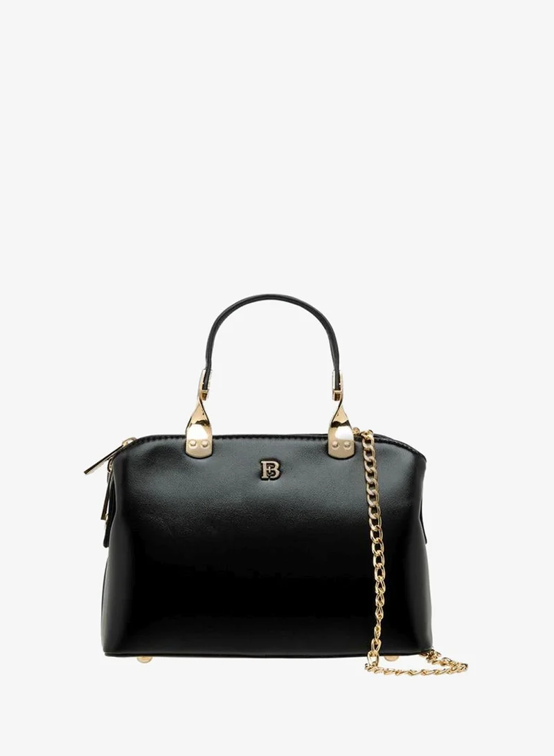 Solid Tote Bag with Detachable Chain Strap