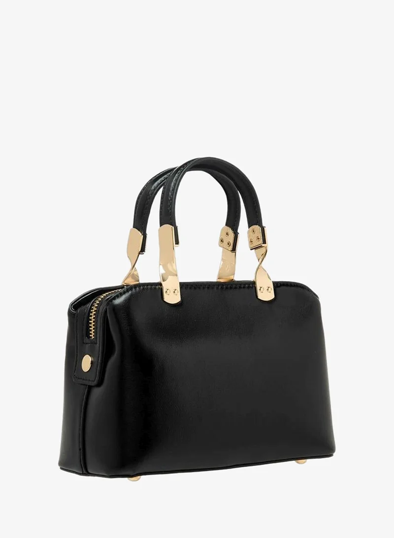 Flora Bella By Shoexpress BLACK Solid Tote Bag with Detachable Chain Strap for Women | Best Price UAE