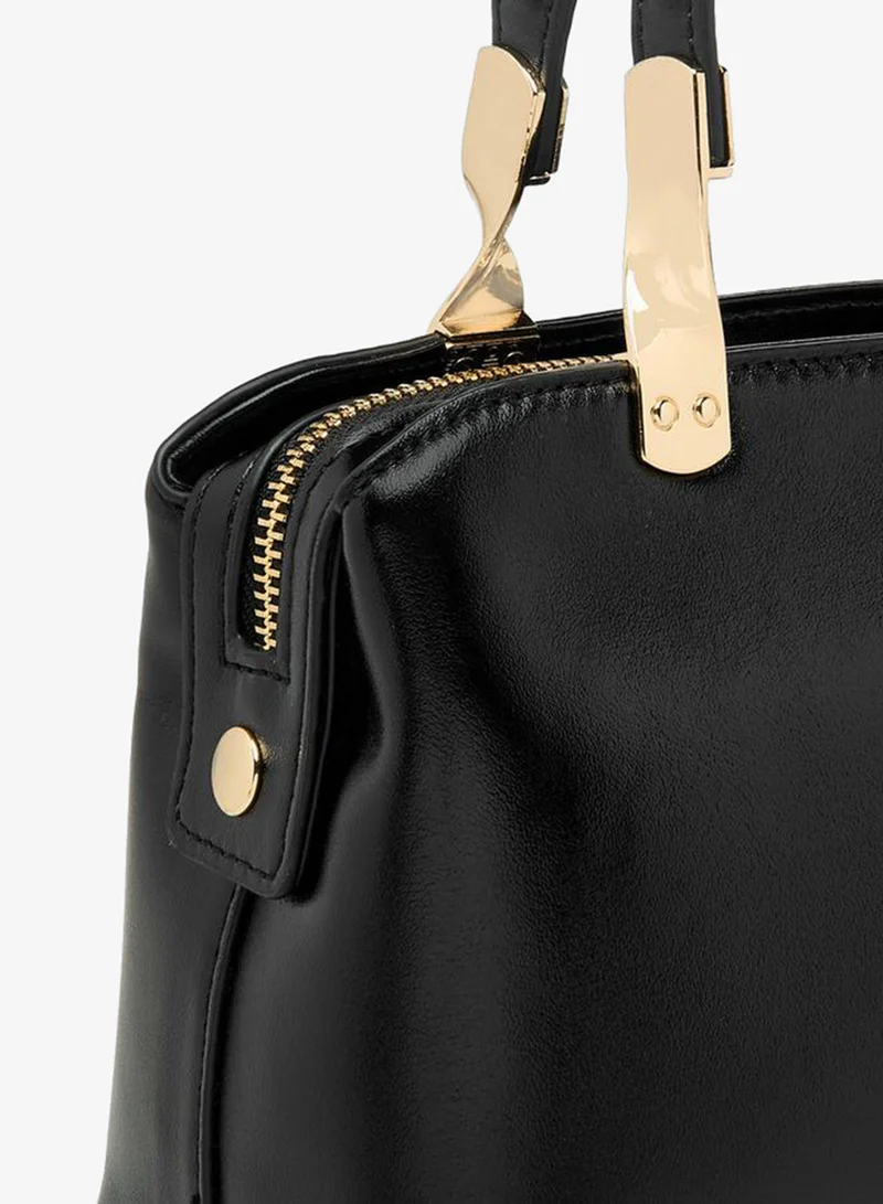 Flora Bella By Shoexpress BLACK Solid Tote Bag with Detachable Chain Strap for Women | Best Price UAE