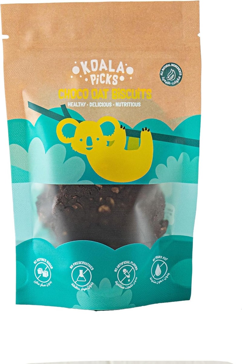 Koala Picks Choco Oat Cookies - 2 pcs/pack - All-Natural Chocolate Oat Cookies for Guilt-Free Snacking, Free from Artificial Flavors, Preservatives & Transfats – Healthy Snack for All Ages - Image 1