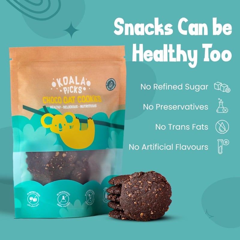 Koala Picks Choco Oat Cookies - 2 pcs/pack - All-Natural Chocolate Oat Cookies for Guilt-Free Snacking, Free from Artificial Flavors, Preservatives & Transfats – Healthy Snack for All Ages - Image 2
