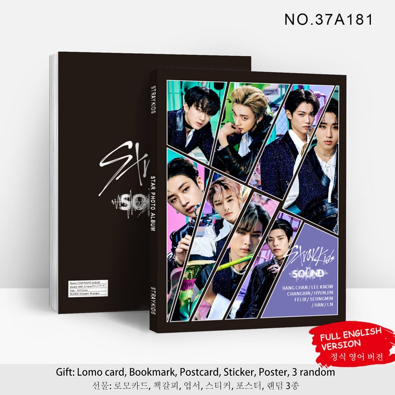 STRAYKIDS Celebrity Photobook Collection – 40 Pages High-Gloss Premium Photo Album with Hot Stamping Cover