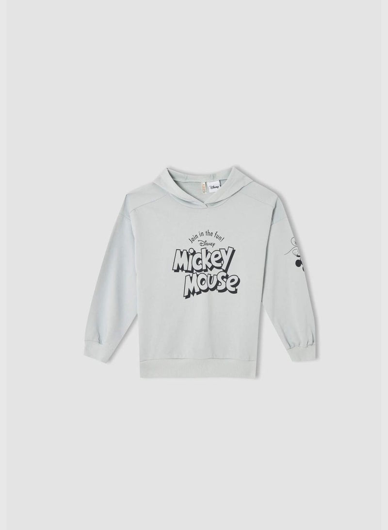 DeFacto Licensed Mickey Mouse Long Sleeve Hooded Sweatshirt  - Image 1