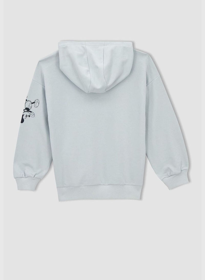 DeFacto Licensed Mickey Mouse Long Sleeve Hooded Sweatshirt  - Image 5