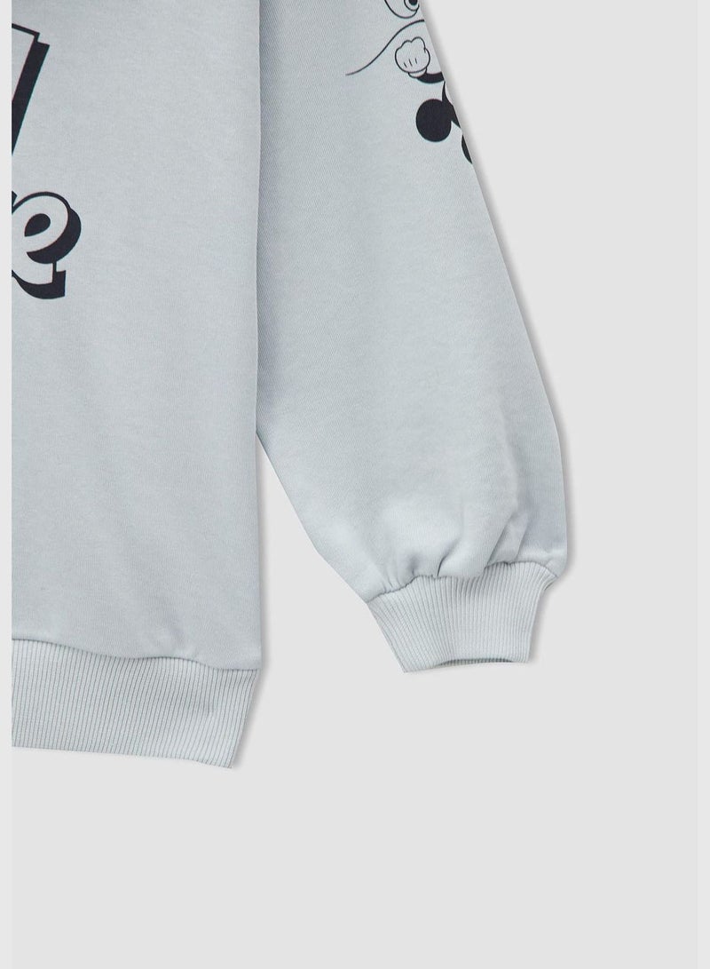 DeFacto Licensed Mickey Mouse Long Sleeve Hooded Sweatshirt  - Image 3