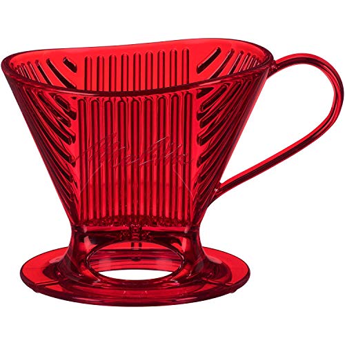 Melitta Signature Series 1 Cup PourOver Coffee Brewer Tritan Red - Image 1