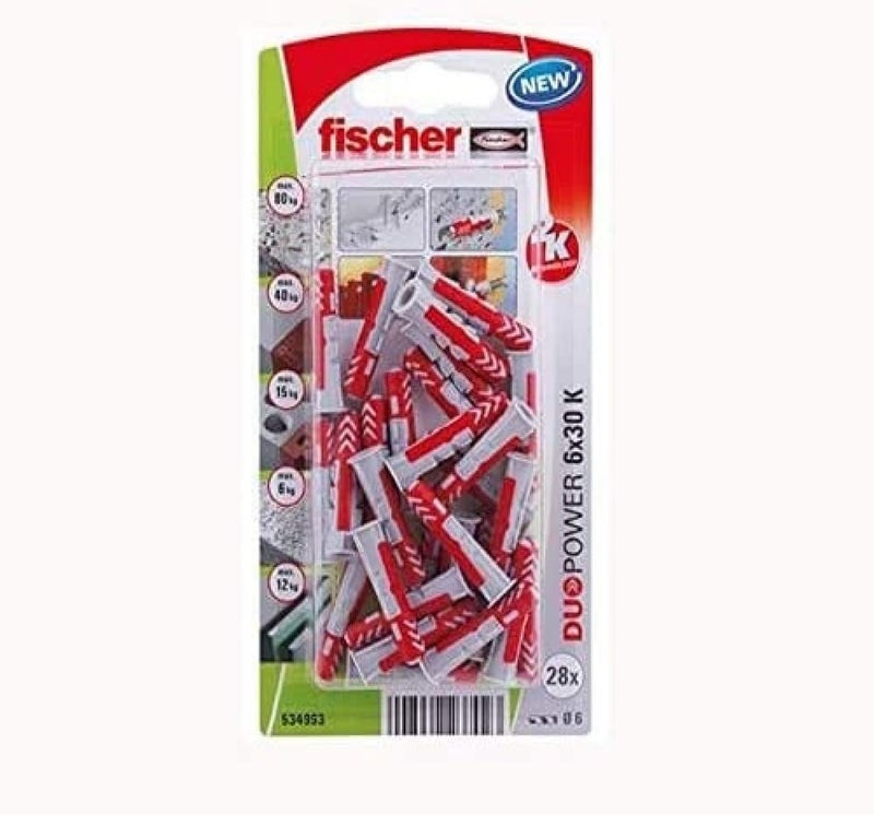fischer 534993 Duopower 6 X 30 K Secure Functions For Solid Expansion hollow And Panel Building Materials - Image 1
