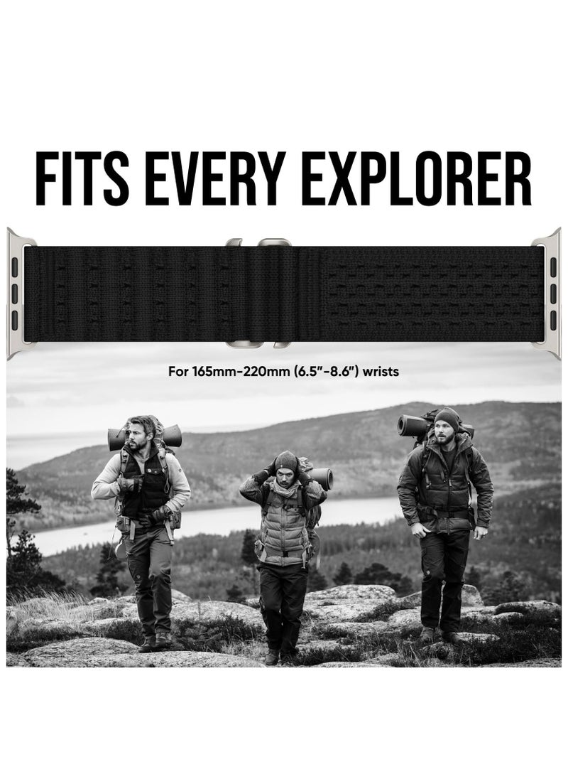 Generic - Sport Durable Rugged Watch Band Designed for Apple Watch Ultra 1/2 49mm 46mm 45mm 44mm 42mm, Soft Stretchy Mesh Nylon Loop Strap with S-Hook for iwatch Series 10 9 8 7 6 5 4 3 2 1 SE - Image 1