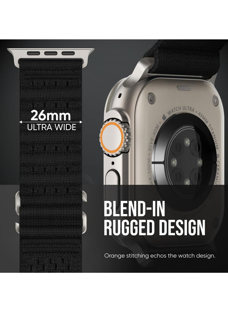 Generic - Sport Durable Rugged Watch Band Designed for Apple Watch Ultra 1/2 49mm 46mm 45mm 44mm 42mm, Soft Stretchy Mesh Nylon Loop Strap with S-Hook for iwatch Series 10 9 8 7 6 5 4 3 2 1 SE - Image 1