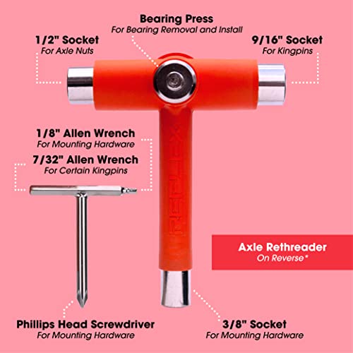 Reflex Skate Tool - Multi-Function Portable Tool Accessory for a Skateboard, Longboard, and Roller Skates - Image 2