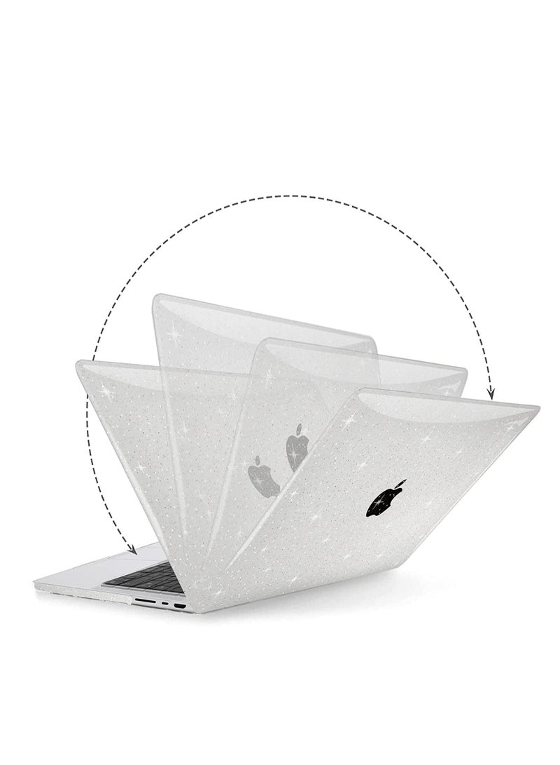 Glitter Case for MacBook Pro 14 Inch 2026--2021 Release M5/M4/M3/M2/M1 Chip A3434/A3427/A3426/A3112/A3185/A3401/A2992/A2918/A2442/A2779, Plastic Hard Shell Case--Glitter Clear - Image 2