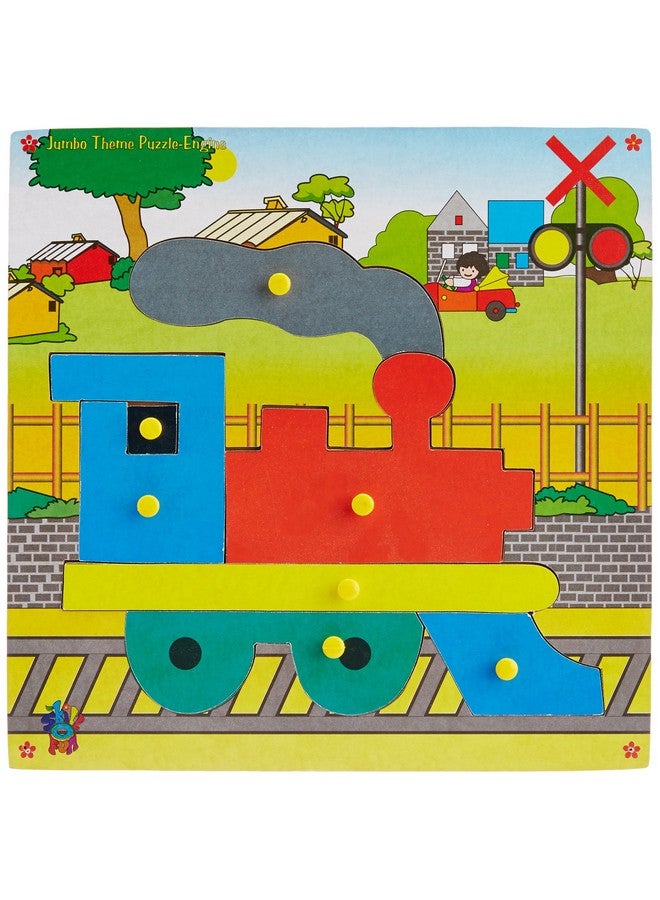 Skillofun Skillofun Wooden Jumbo Theme Puzzle Engine Knobs for Kid, Multi Color