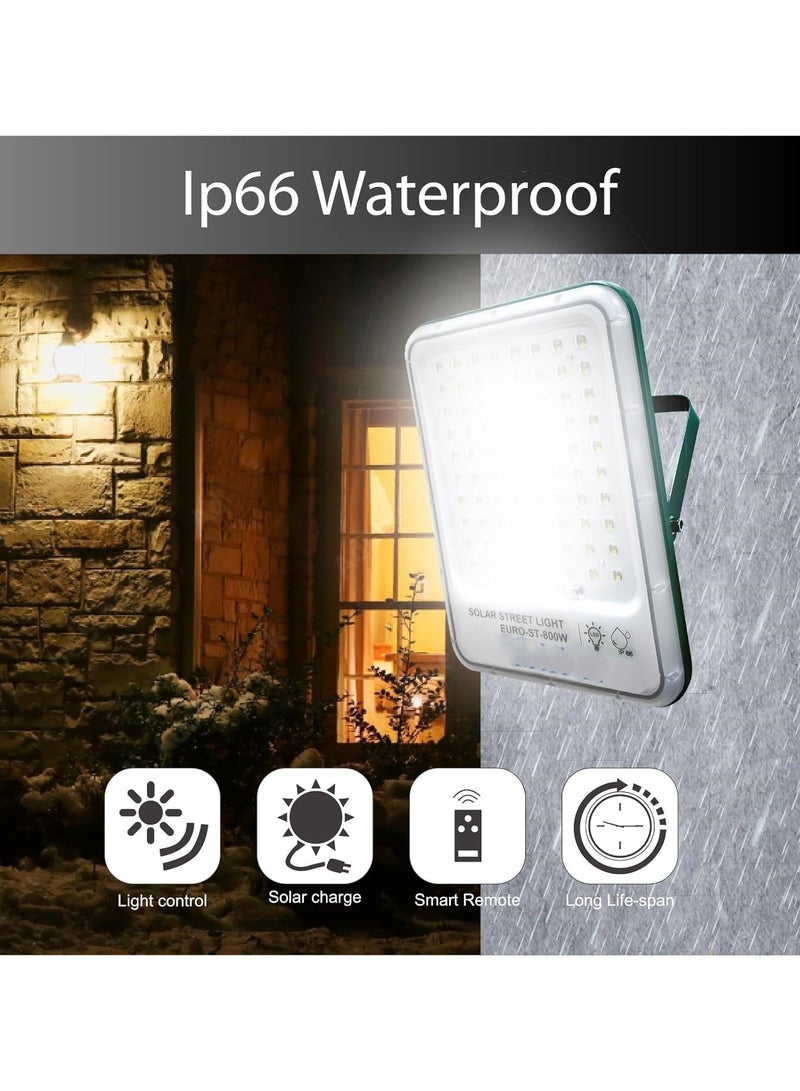 Generic Solar Street Flood Light 800W With Solar Panel Green Metal Frame For Outdoor Residancial & Commercial Use Powered LED Light Dusk To Dawn With Remote Control Perfect For Garden Stadium - Image 3