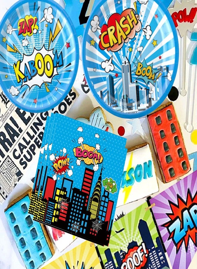 Roaring Good Time Super Theme Hero Party Tableware and Decorations Hero Birthday Party Plates Napkins Birthday Banner Garland Super Party Tableware Spider Theme Birthday Decorations - Image 4